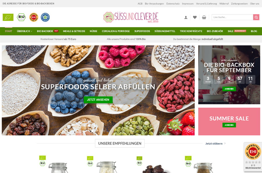 süssundclever.de Screenshot