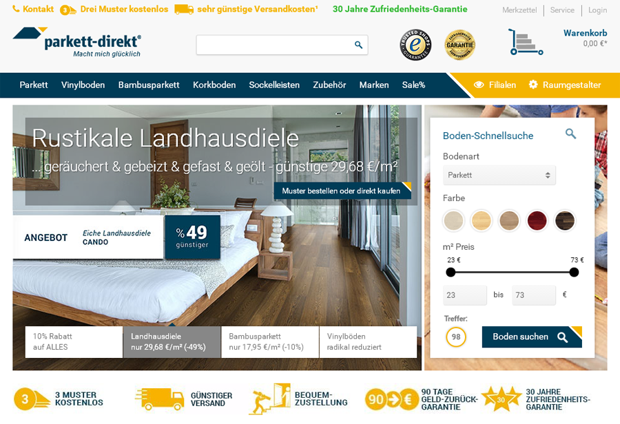 parkett-direkt.net Screenshot