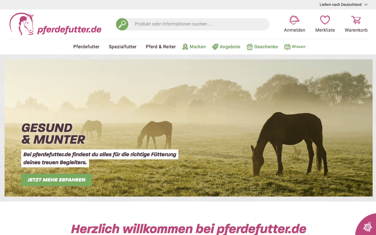 Pferdefutter.de Screenshot