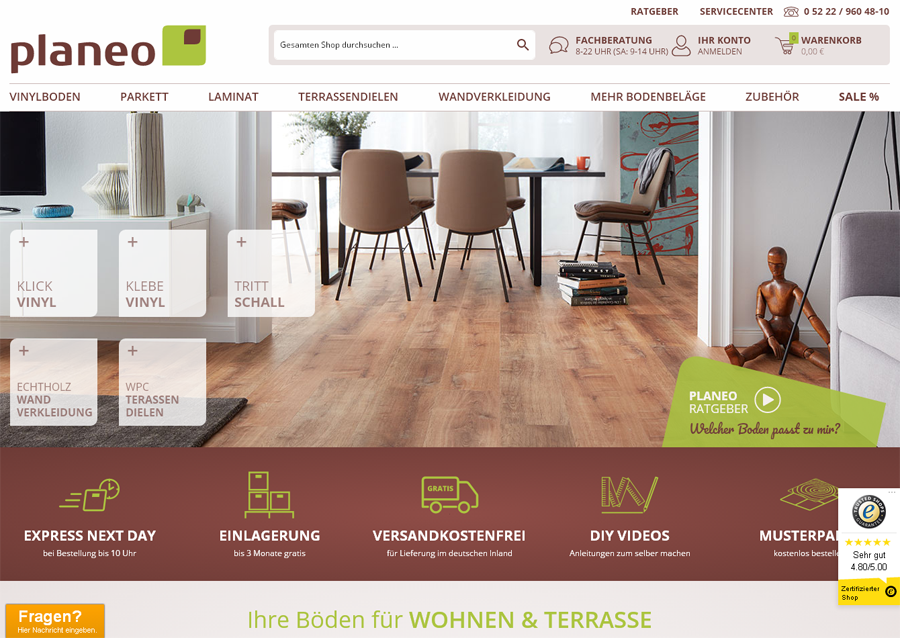 planeo.de Screenshot