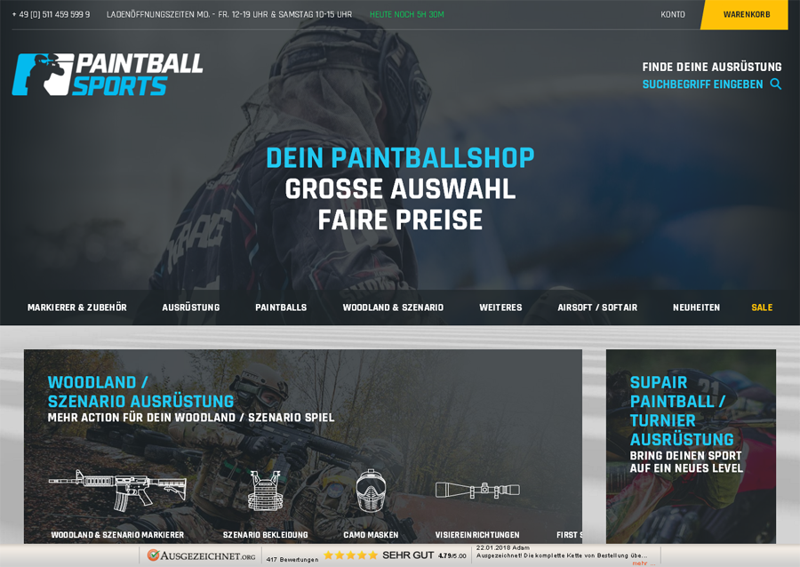 Paintballsports.de Screenshot