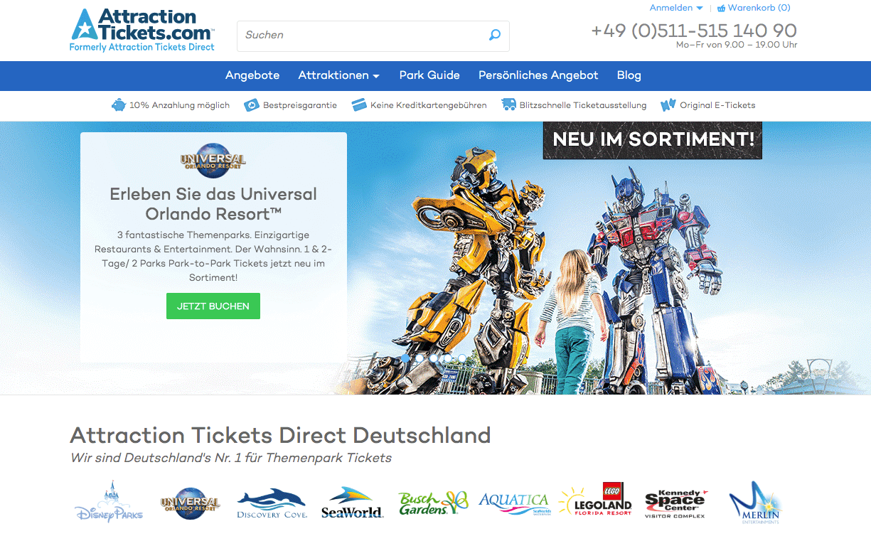 AttractionTickets.com Screenshot
