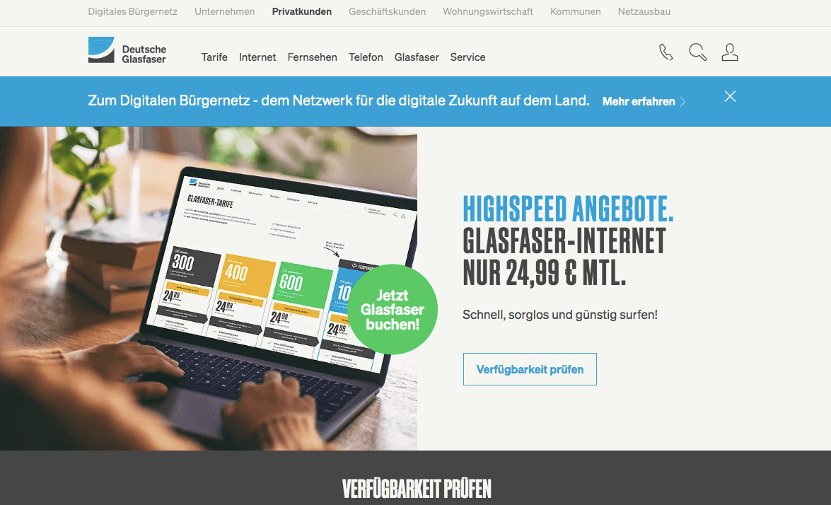 Deutsche Glasfaser Screenshot