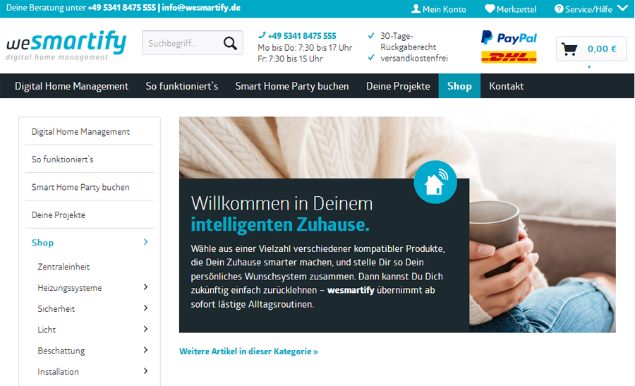 wesmartify.de Screenshot