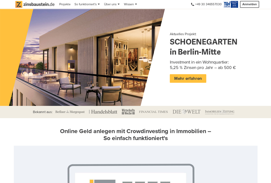 zinsbaustein.de Screenshot