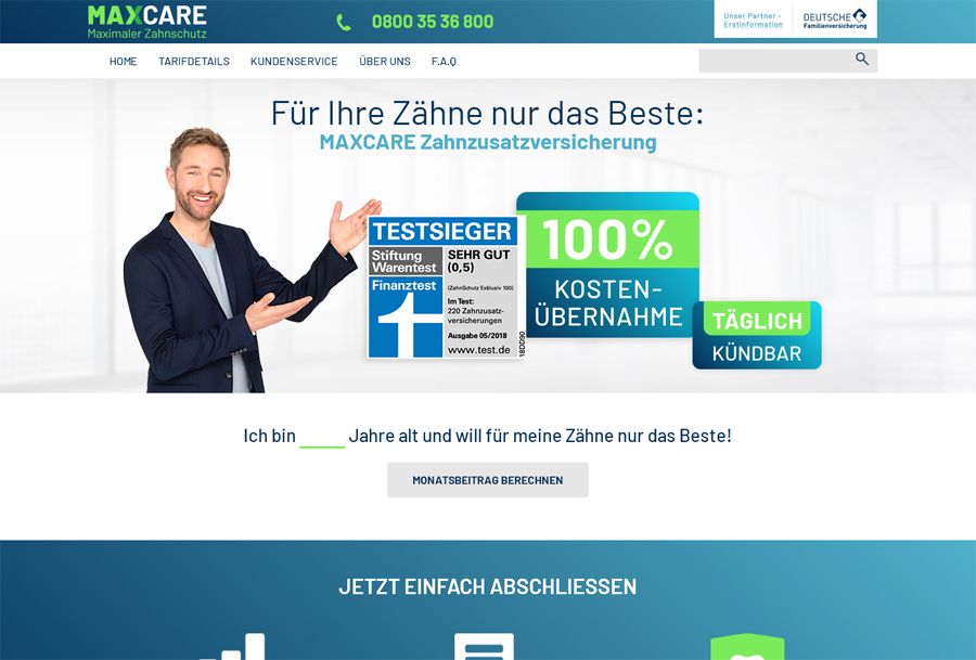 MAXCARE Zahnschutz Screenshot