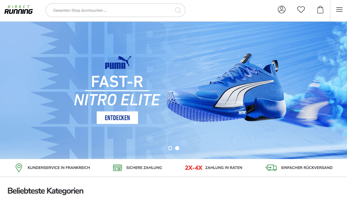 DIRECT RUNNING Screenshot