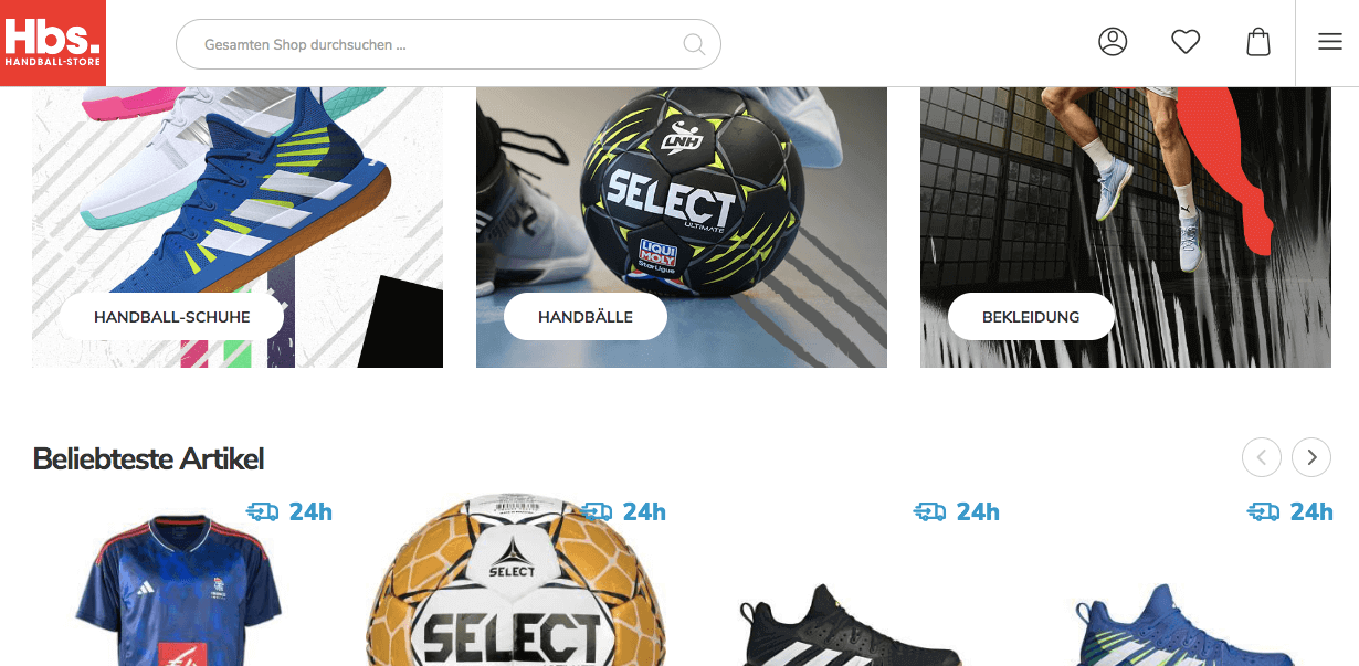 Hbs. HANDBALL-STORE Screenshot
