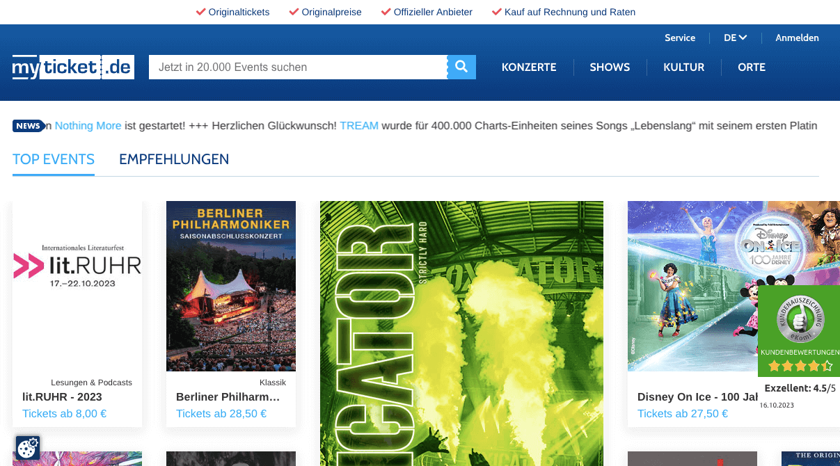 myticket.de Screenshot