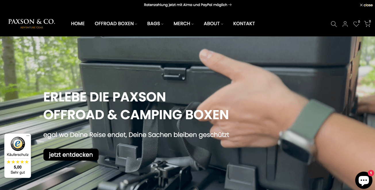 PAXSON & CO. Screenshot