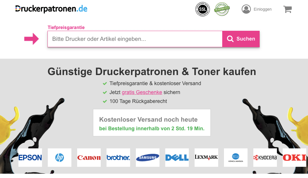 Druckerpatronen.de Screenshot
