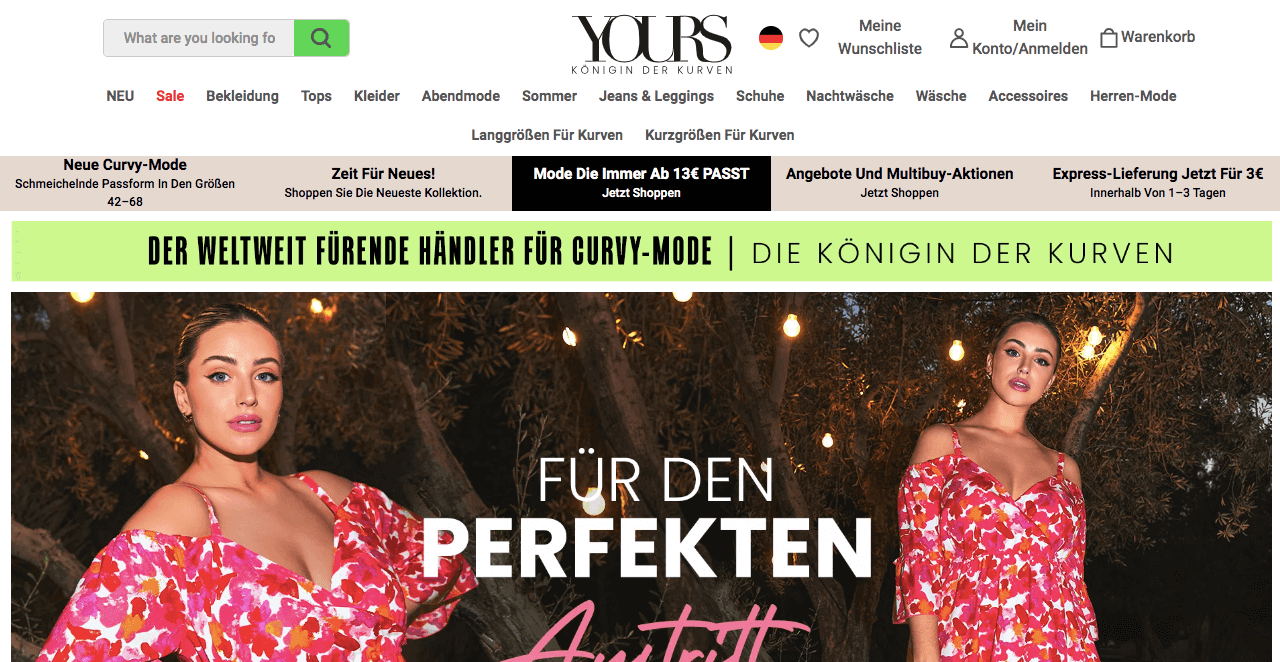 Yours Clothing Screenshot