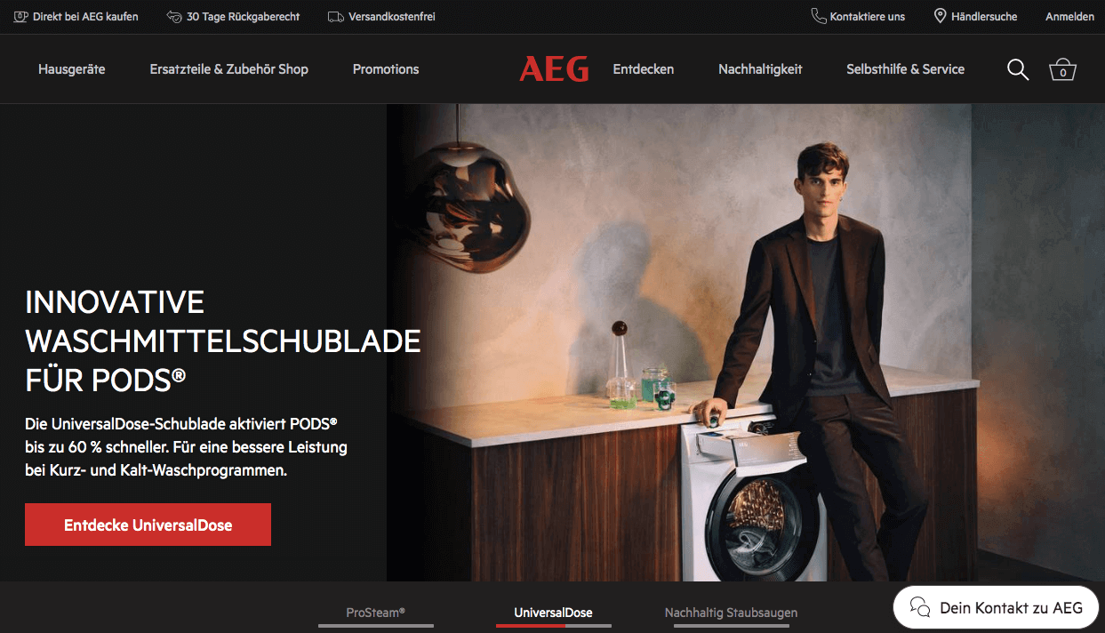 AEG - Hausgerätevertrieb Screenshot