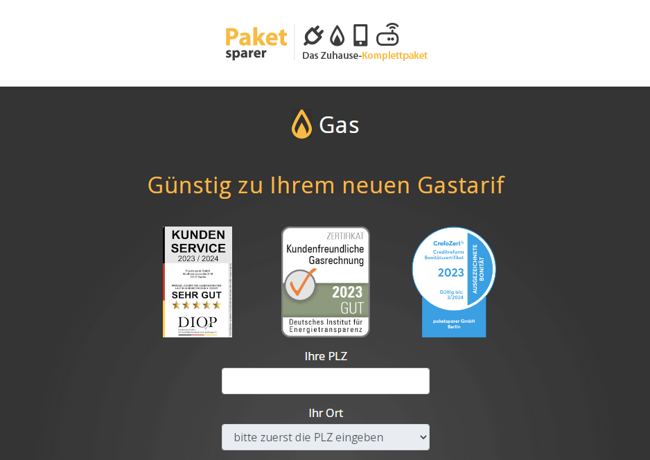 Paketsparer Screenshot