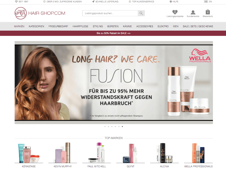 HAIR-SHOP.COM Screenshot