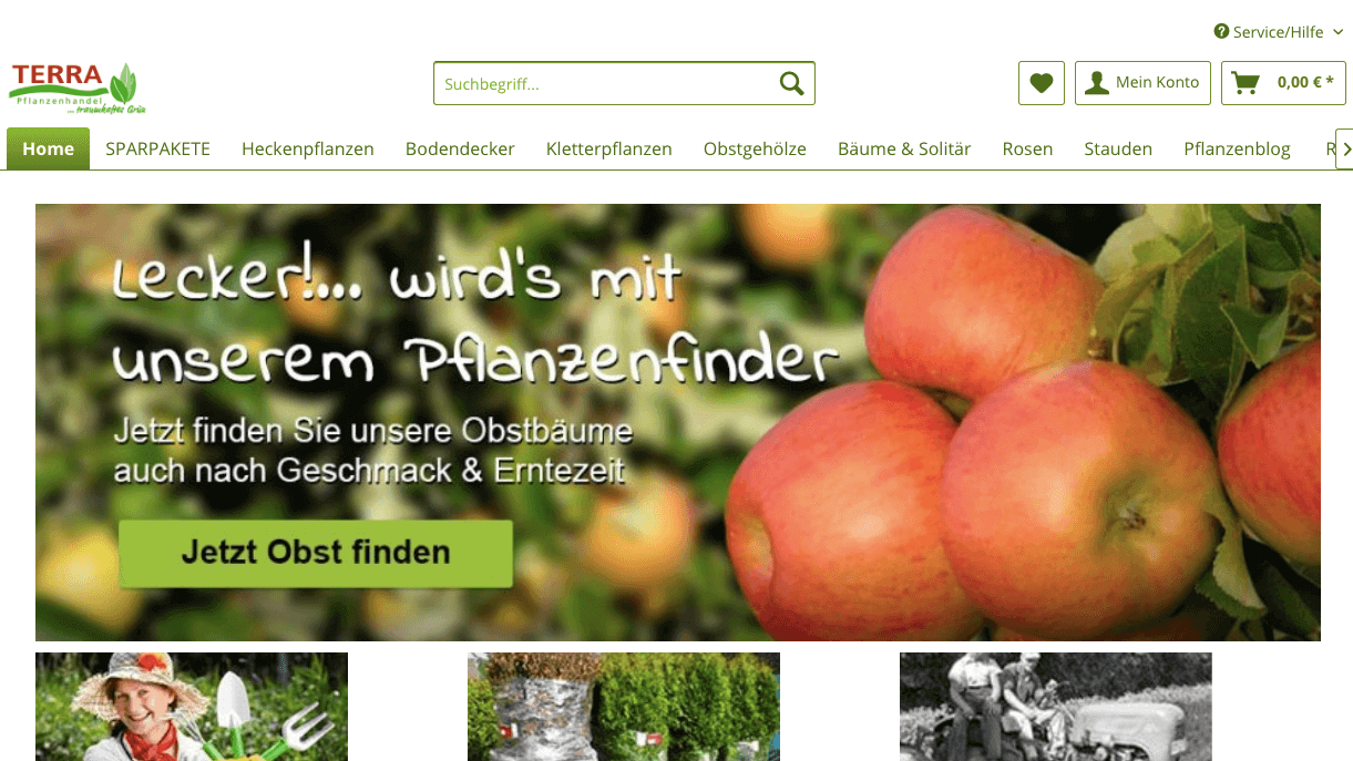 TERRA Pflanzenhandel Screenshot