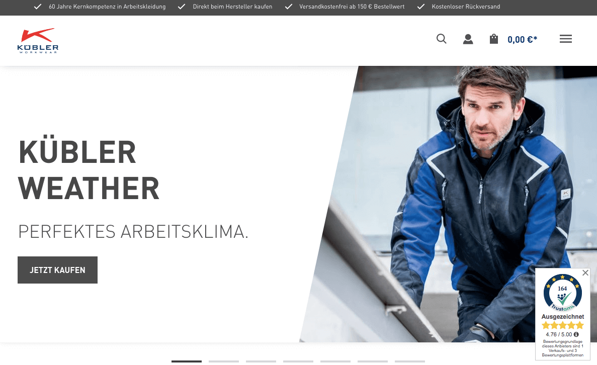 KÜBLER WORKWEAR Screenshot