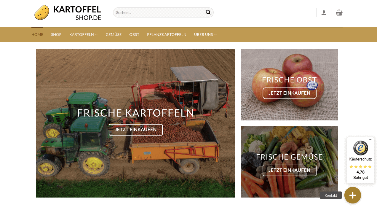KARTOFFELSHOP.DE Screenshot