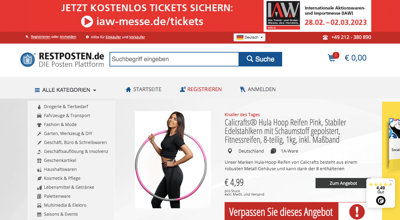 RESTPOSTEN.de Screenshot