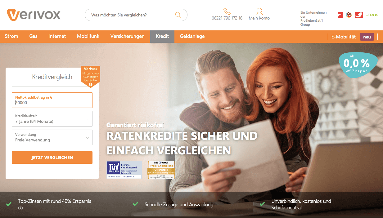 Verivox Kredit Screenshot
