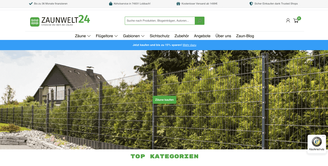 ZAUNWELT24 Screenshot