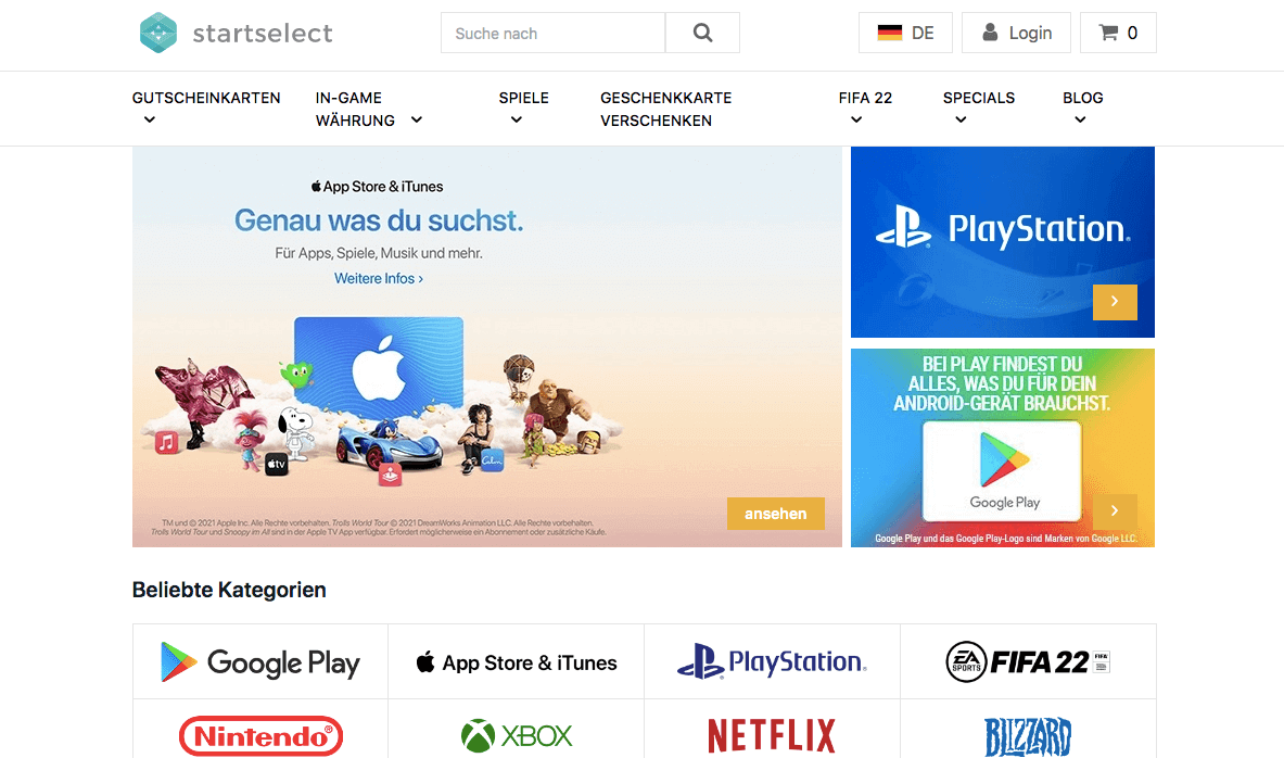 Startselect Screenshot