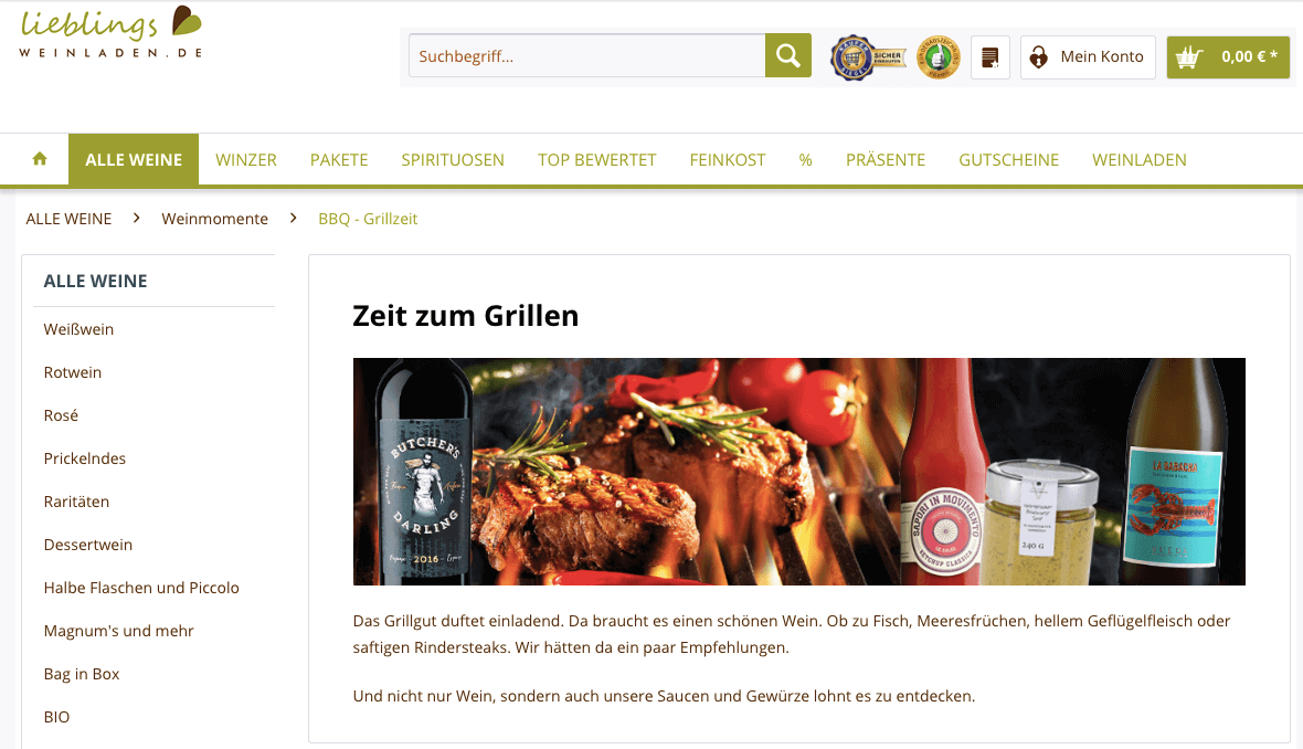 Lieblingsweinladen.de Screenshot