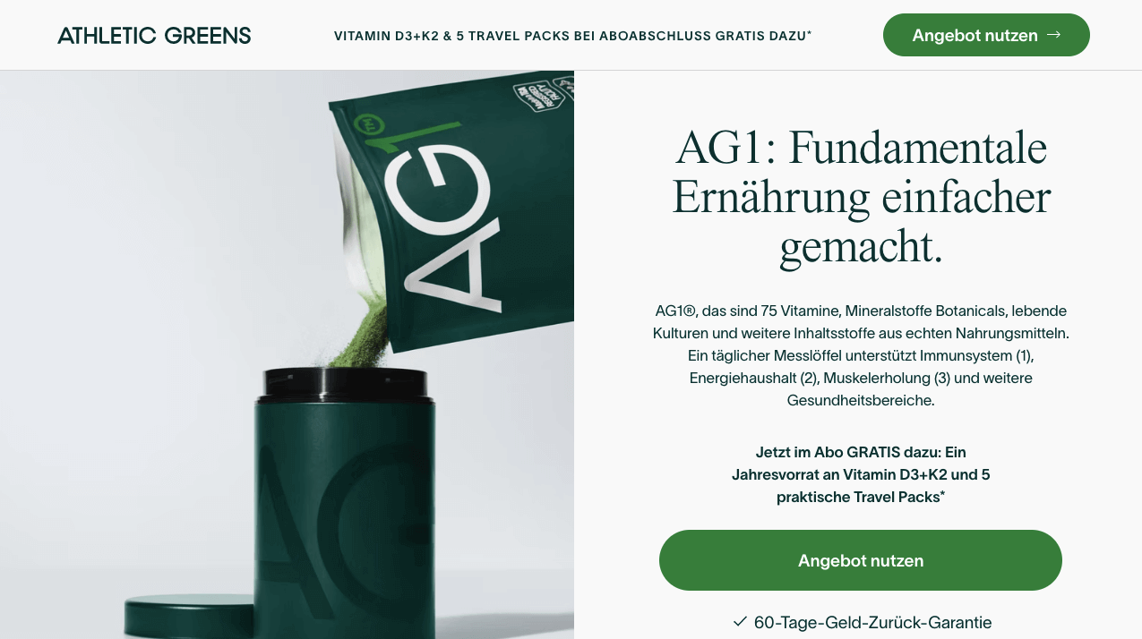 ATHLETIC GREENS Screenshot