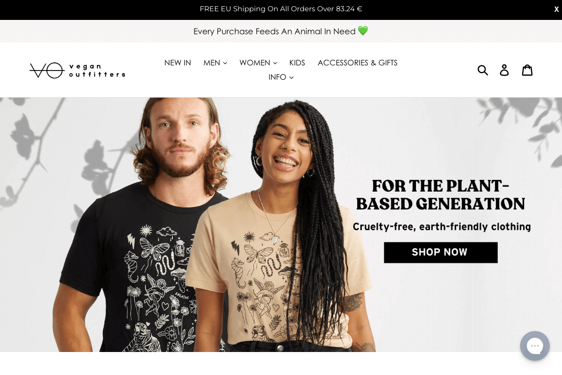 Vegan Outfitters Screenshot