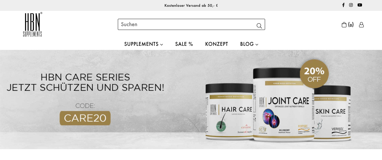HBN Supplements Screenshot