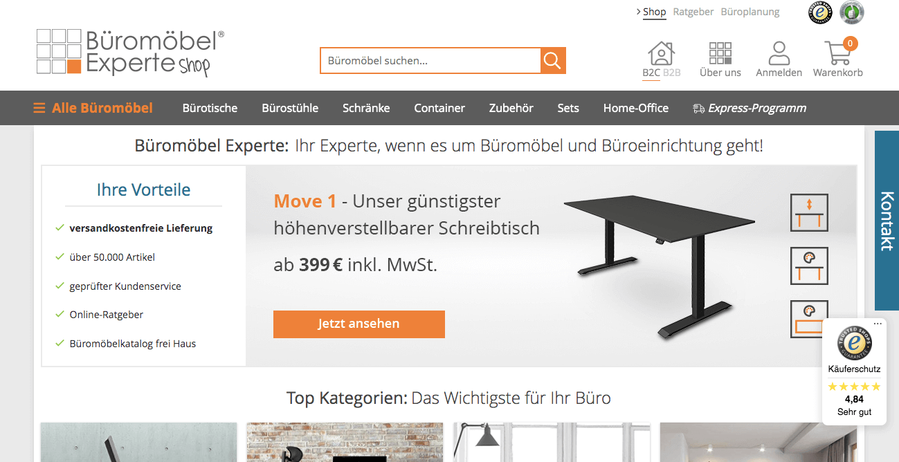 Büromöbel Experte Screenshot