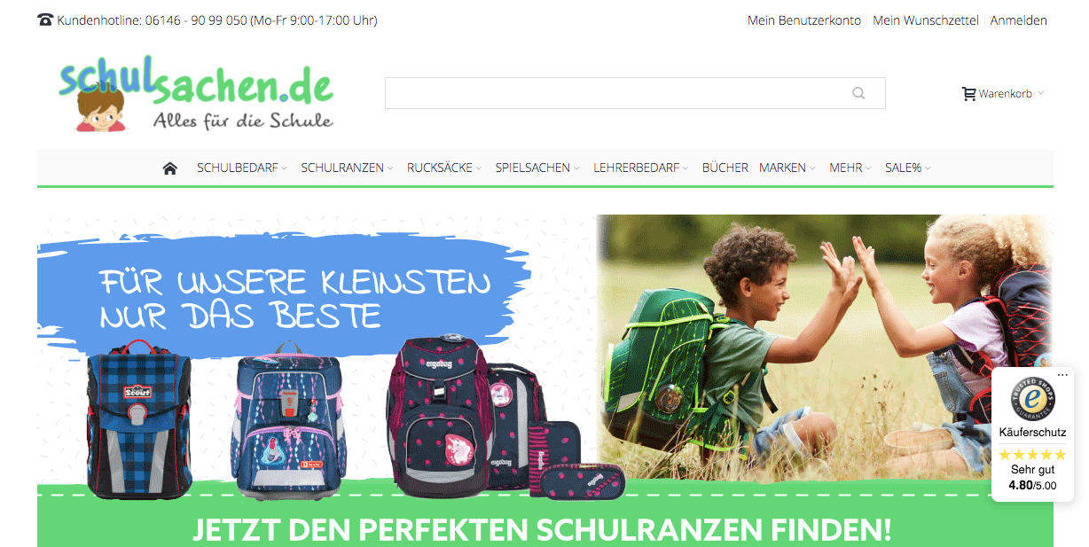 schulsachen.de Screenshot