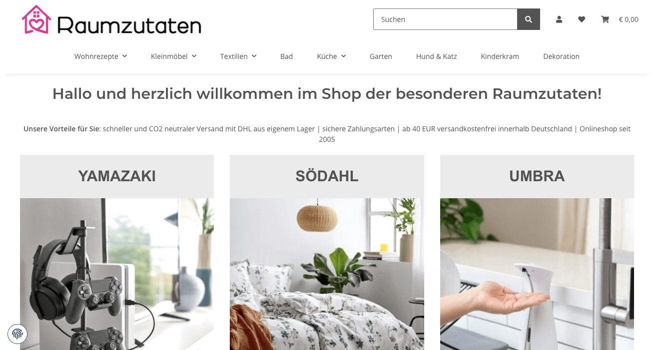 Raumzutaten Screenshot