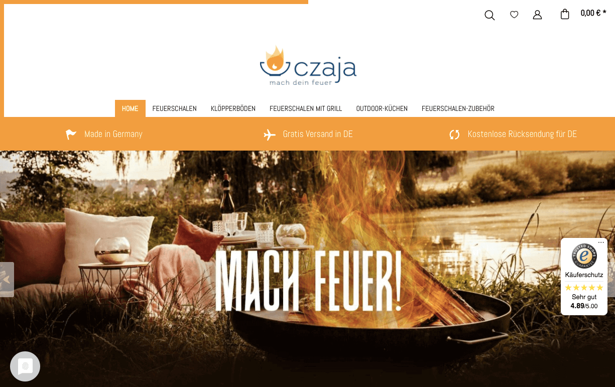 czaja Feuerschalen Screenshot