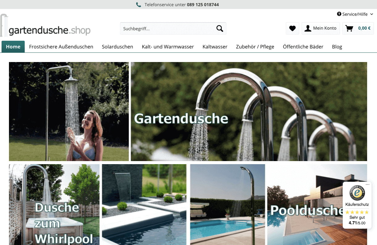 gartendusche.shop Screenshot