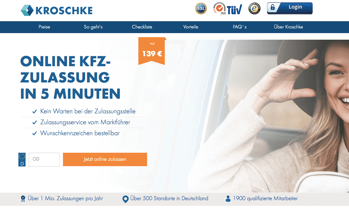 KROSCHKE Zulassungsdienst Screenshot