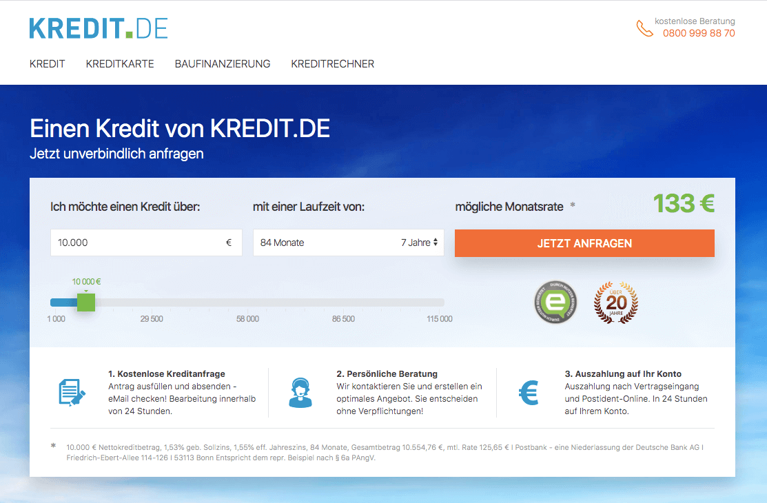 KREDIT.DE Screenshot