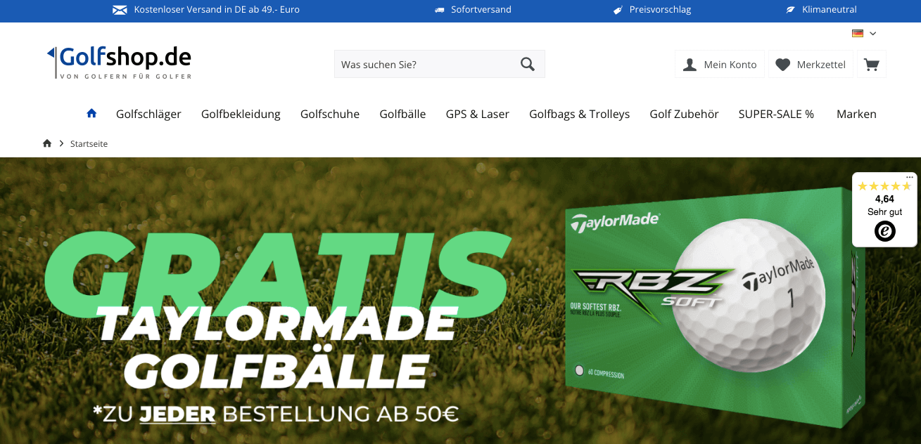 Golfshop.de Screenshot