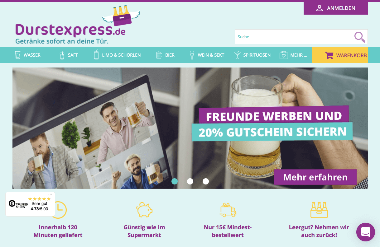 Durstexpress.de Screenshot