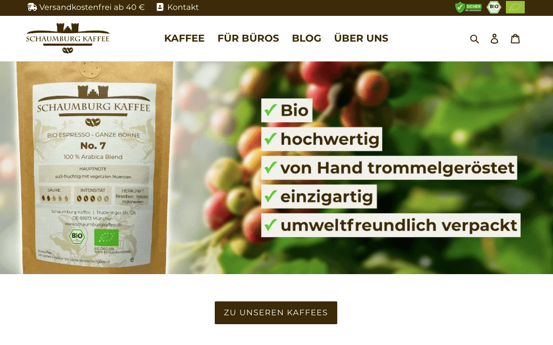 Schaumburg Kaffee Screenshot