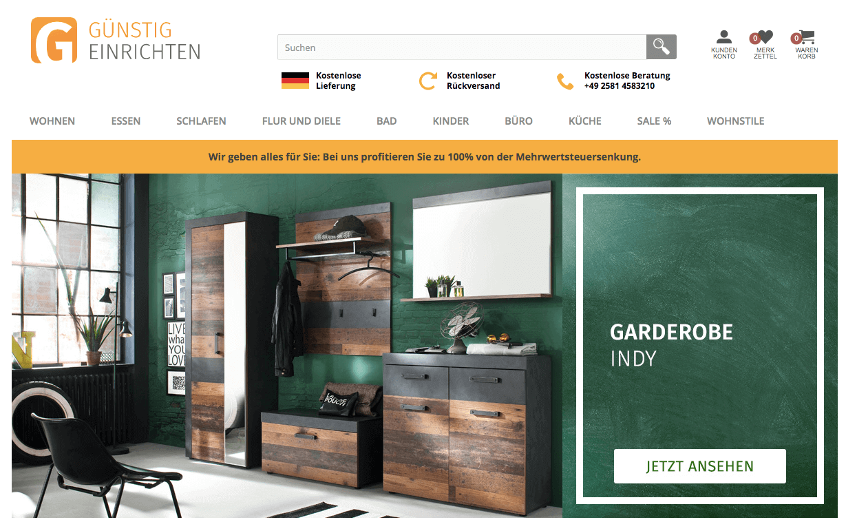 GÜNSTIG EINRICHTEN Screenshot