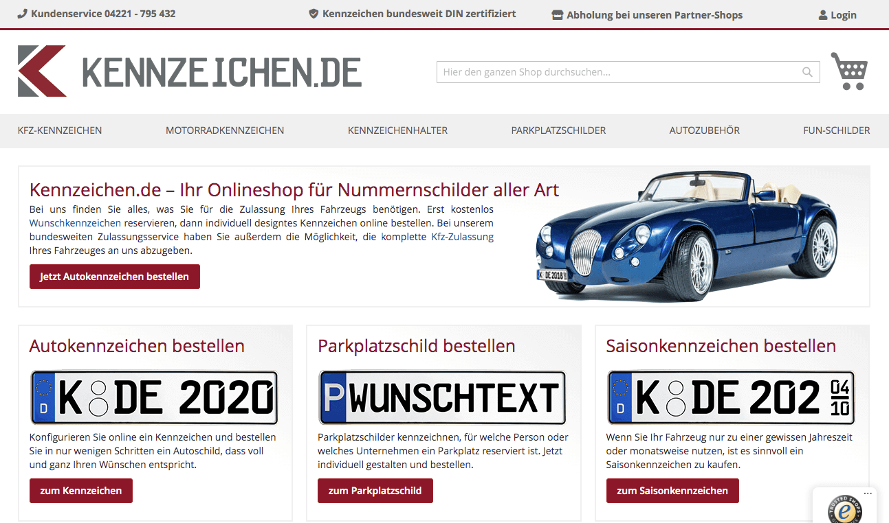 KENNZEICHEN.DE Screenshot