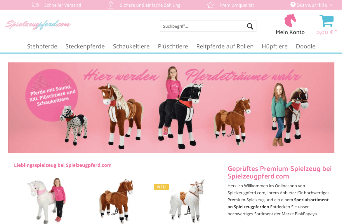 Spielzeugpferd.com Screenshot