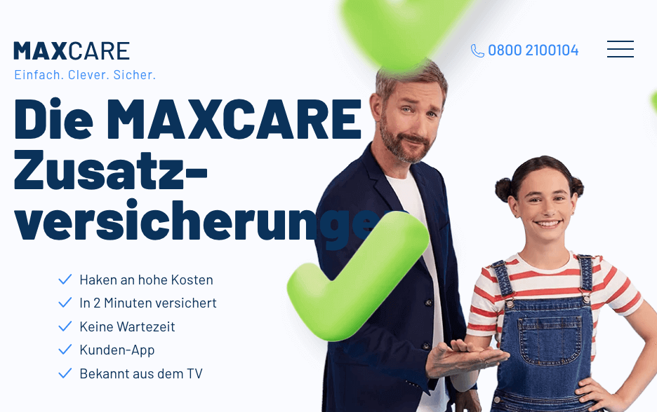 MAXCARE Unfallversicherung Screenshot