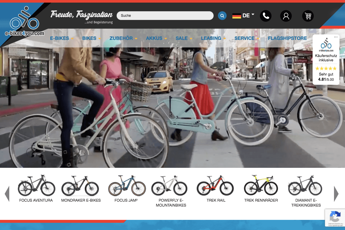 e-bikes4you.com Screenshot