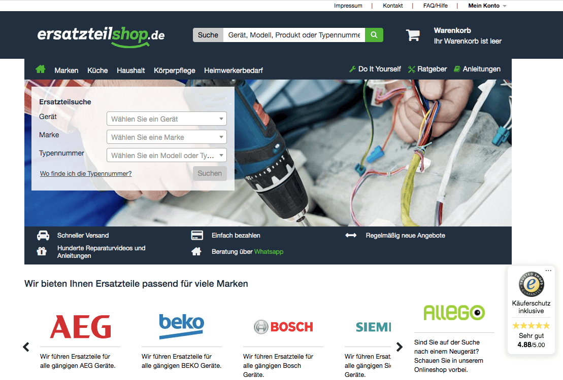 ersatzteilshop.de Screenshot