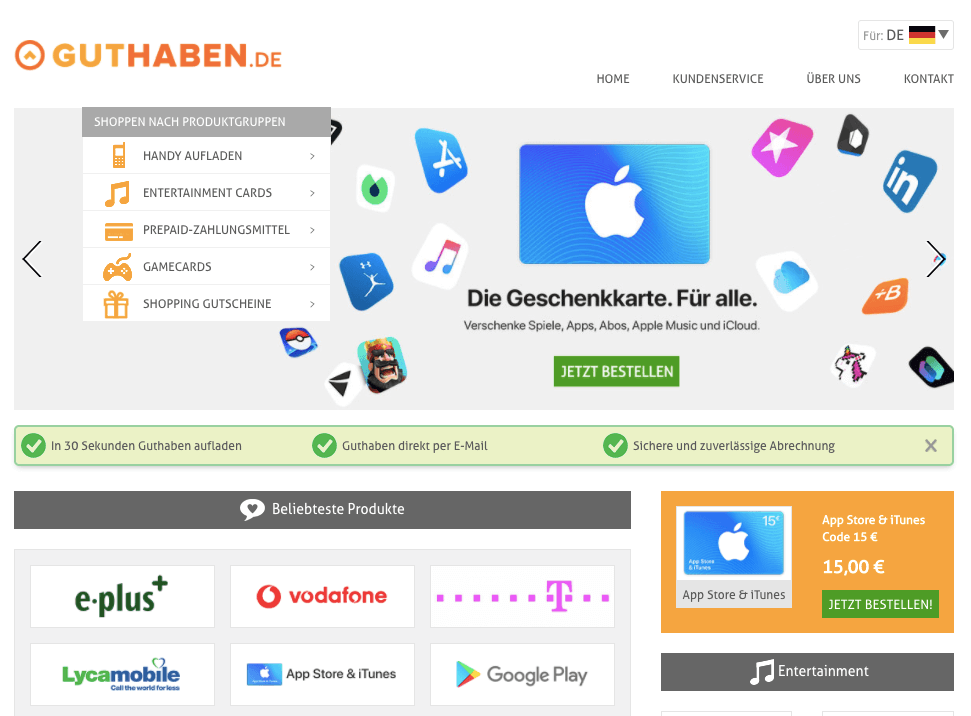 GUTHABEN.DE Screenshot