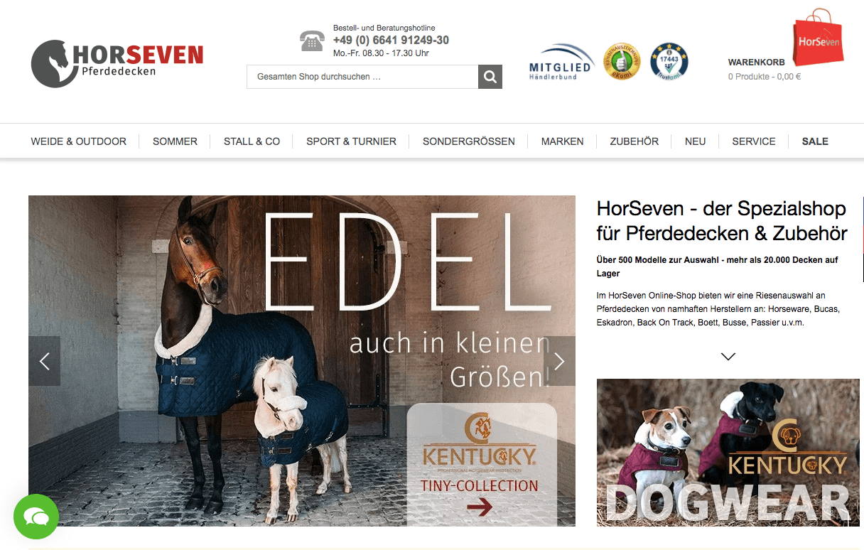 HORSEVEN Pferdedecken Screenshot