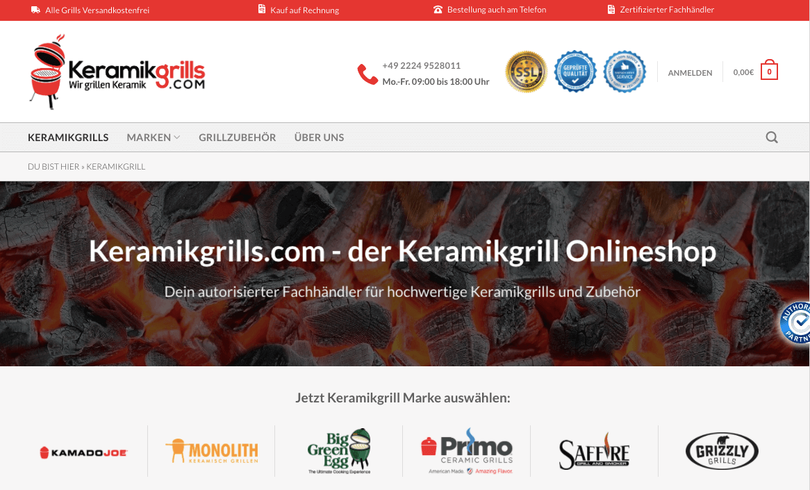 Keramikgrills.com Screenshot