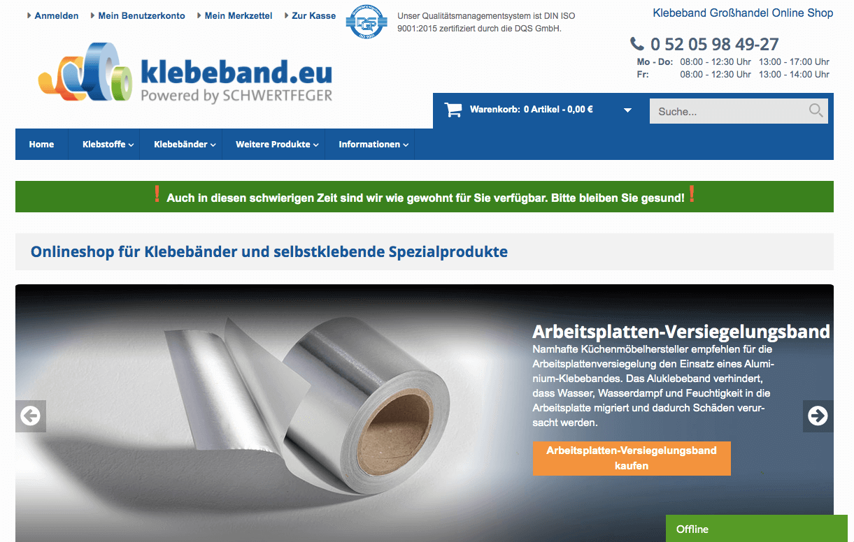 klebeband.eu Screenshot